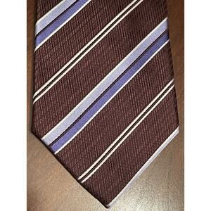 Tasso Ella Brown Blue Hand Made 100% Silk Men’s Neck Tie Made In China